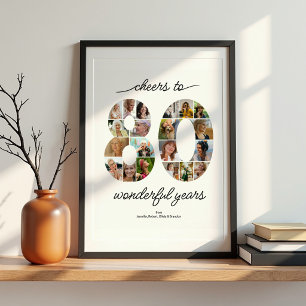 Personalized 80 Photo Collage Celebration Poster