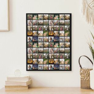 Personalized 80 Photo Collage Faux Canvas Print