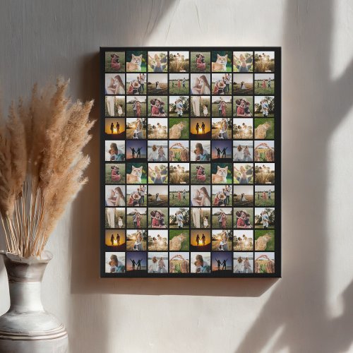 Personalized 80 Photo Collage Faux Canvas Print