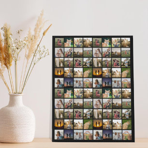 Personalized 80 Photo Collage Faux Canvas Print