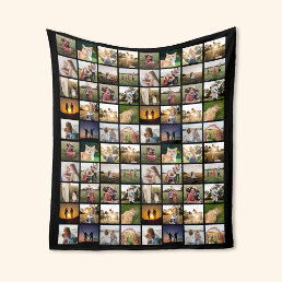 Personalized 80 Photo Collage Fleece Blanket