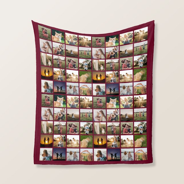 Personalized 80 Photo Collage Fleece Blanket (Creator Uploaded)