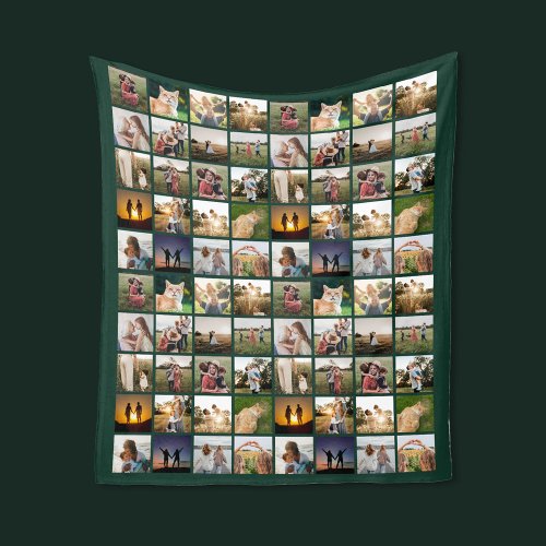 Personalized 80 Photo Collage Fleece Blanket