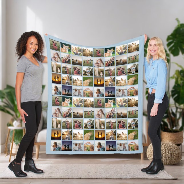 Personalized 80 Photo Collage Fleece Blanket (Creator Uploaded)