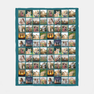 Personalized 80 Photo Collage Fleece Blanket