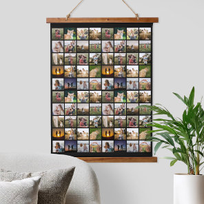 Personalized 80 Photo Collage Hanging Tapestry