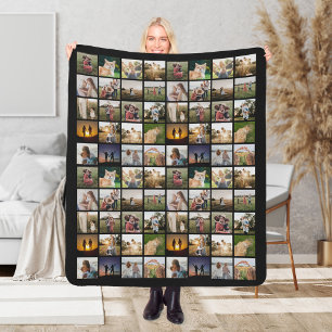 Personalized 80 Photo Collage Sherpa Blanket
