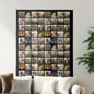 Personalized 80 Photo Collage Tapestry