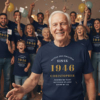 Personalized 80th Birthday 1946 Add Name Blue Gold