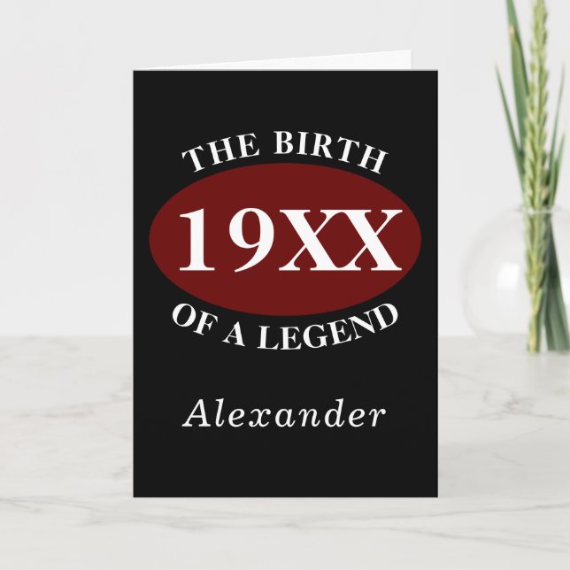 Personalized 80th Birthday Birth Of A Legend Retro Card (Front)