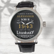 Personalized 80th Birthday Born 1943 Vintage Black Watch at Zazzle
