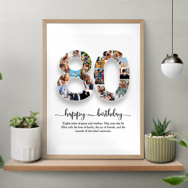 Personalized 80th Birthday Collage Poster (Creator Uploaded)