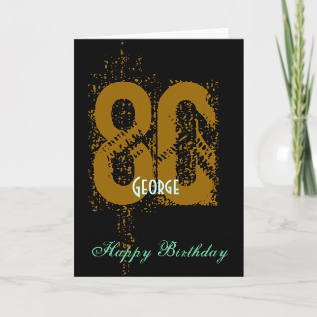 Personalized 80th Birthday Greeting Card (Front)