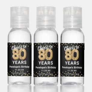 Personalized 80th Birthday Hand Sanitizer