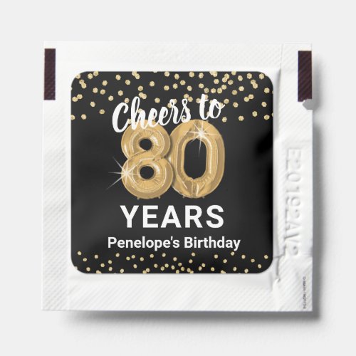 Personalized 80th Birthday Hand Sanitizer Packet