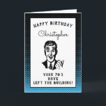 Personalized 80th Birthday Over The Hill Funny Card<br><div class="desc">Say happy birthday and have some fun with this vintage retro style birthday card with that "over the hill" vibe. Easily customized using the template provided.</div>