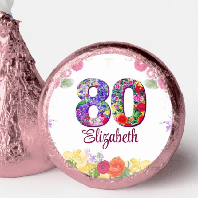 Personalized 80th Birthday Party Chocolates Hershey®'s Kisses® (Creator Uploaded)