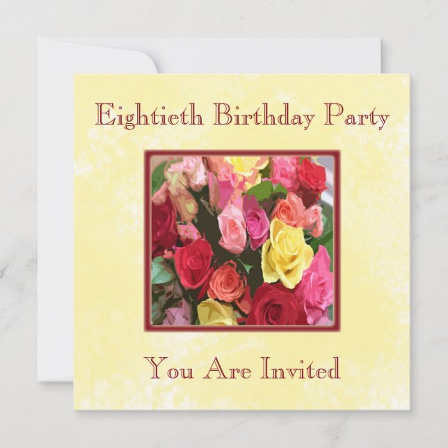 Personalized 80th Birthday Party Invitations (Front)