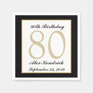 Personalized 80th Birthday Party Napkins