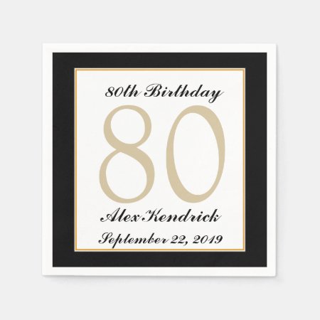 Personalized 80th Birthday Party Napkins