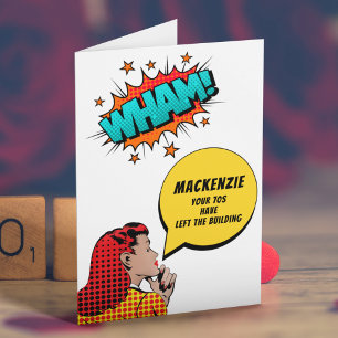 Personalized 80th Birthday Vintage Comic Funny Card