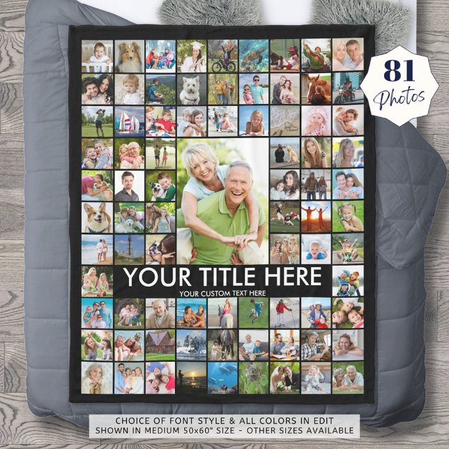 Personalized 81 Photo Collage Custom Color Fleece (Creator Uploaded)