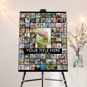 Personalized 81 Photo Collage Custom Color Foam Board