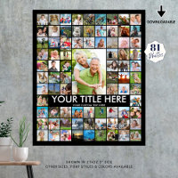 Personalized 81 Photo Collage Custom Color