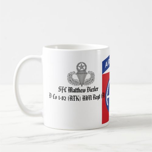 Personalized 82nd Airborne Mug wJump Wings