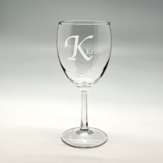 Personalized 8.5 oz Wine Glass (Front)
