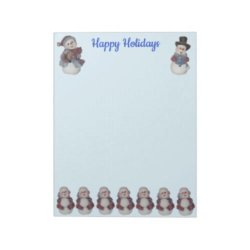 Personalized 85 x 11 Snowmans Ball Notepad