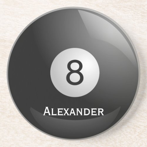 Personalized 8 ball Billiards Pool Drink Coaster