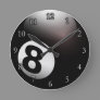 Personalized 8 Ball Billiards Round Clock