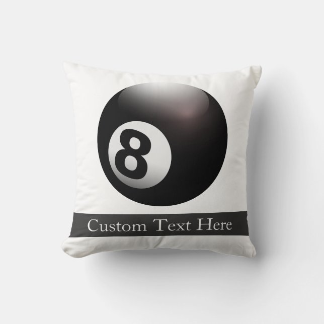 Personalized 8 Ball Billiards Throw Pillow (Front)