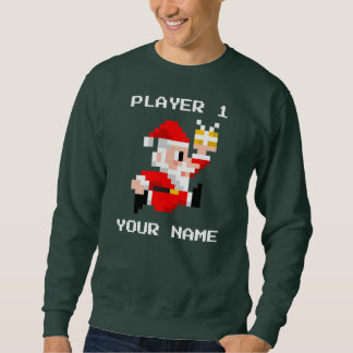 Personalized 8-Bit Santa Claus Christmas Sweater