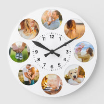 Personalized 8 Circle Photos Shadow Inlay Family