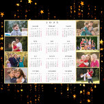 Personalized 8 Family Photo Collage 2026 Calendar Poster<br><div class="desc">Create your own custom, personalized, beautiful elegant script typography, black and white and faux gold 2026 full year 8 photo collage yearly calendar home room office decor, wall calendar poster. To customize, simply add six of your favorite family / kids / baby / pets / couple / wedding photos. While...</div>