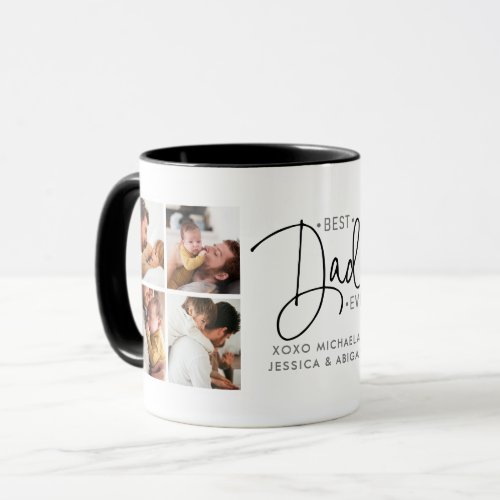 Personalized 8_photo Best Dad Ever Mug