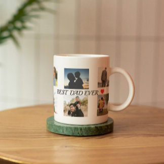 Personalized 8 Photo Best Dad Mug