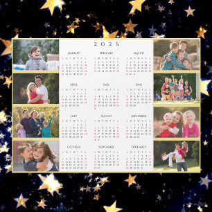 Personalized 8 Photo Collage 2026 Family Calendar