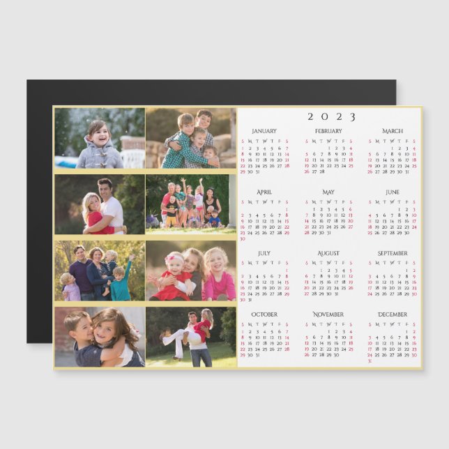 Personalized 8 Photo Collage Family 2023 Calendar | Zazzle