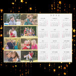 Personalized 8 Photo Collage Family 2025 Calendar<br><div class="desc">Create your own custom, personalized, black and white and faux gold, cool, thin, 2025 full year 8 photo collage new years magnetic calendar card yearly wall calendar magnet, for any magnetic surface at home or office. To customize, simply add eight of your favorite family / kids / baby / pets...</div>