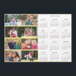 Personalized 8 Photo Collage Family 2026 Calendar<br><div class="desc">Create your own custom, personalized, black and white and faux gold, cool, thin, 2026 full year 8 photo collage new years magnetic calendar card yearly wall calendar magnet, for any magnetic surface at home or office. To customize, simply add eight of your favorite family / kids / baby / pets...</div>