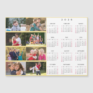 Personalized 8 Photo Collage Family 2026 Calendar
