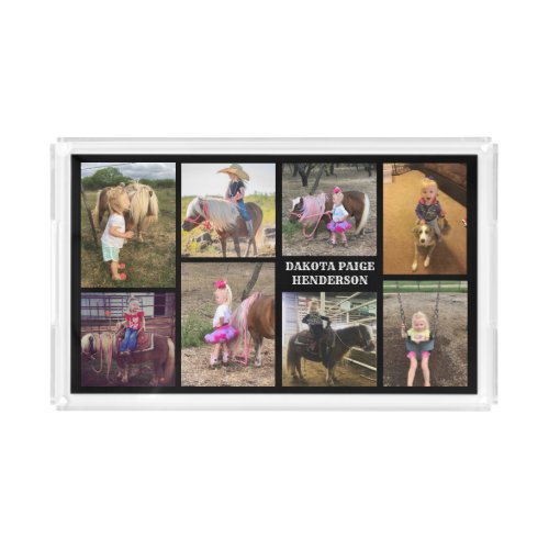 Personalized 8 Photo Collage Modern Keepsake Gift Acrylic Tray