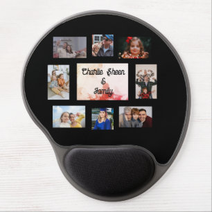 Personalized 8 Photo Collage Mousepad, Christmas Gel Mouse Pad