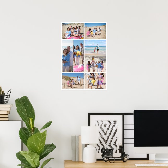 Personalized 8 photo collage poster (Home Office)