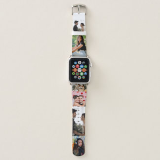 Personalized 8 Photo Collage Template Monogrammed Apple Watch Band