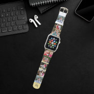 Personalized 8 Photo Collage Template Monogrammed Apple Watch Band at Zazzle