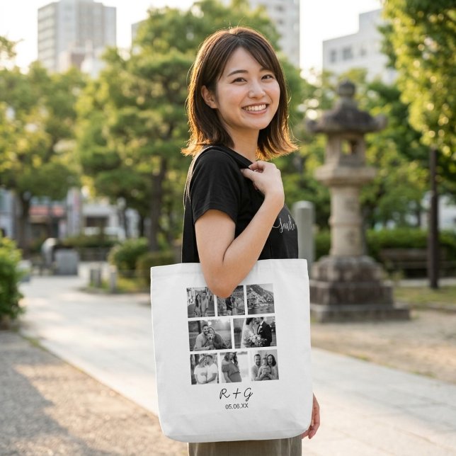 Personalized 8 Photo Collage Tote Bag (Creator Uploaded)